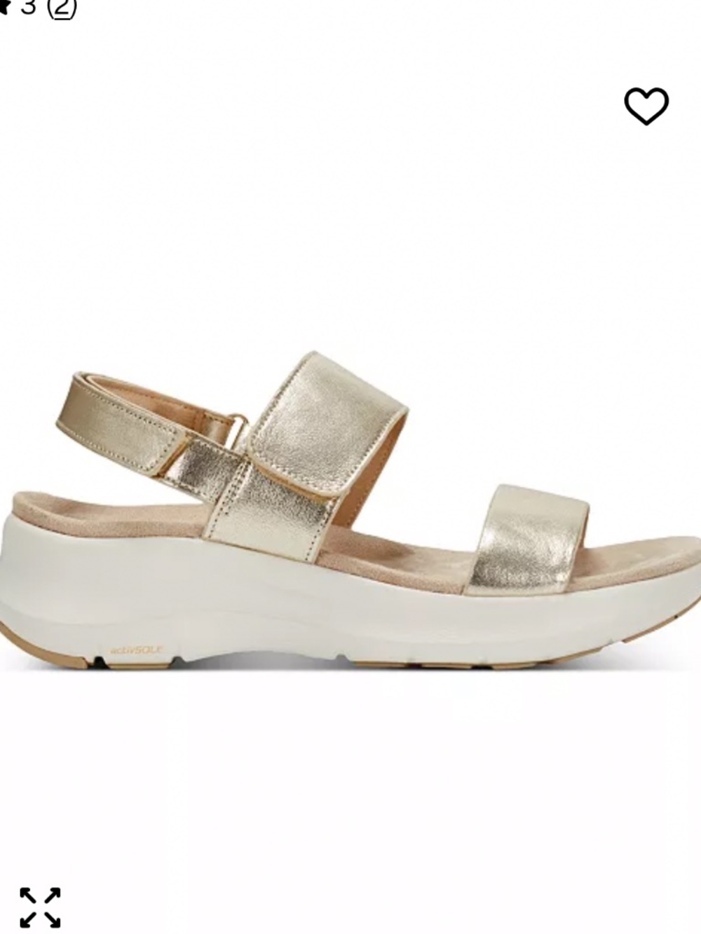 NWT Rockport Qwera Sandal Open Toe Strappy Casual Wedge Adjustable Gold Neutral - Picture 8 of 16